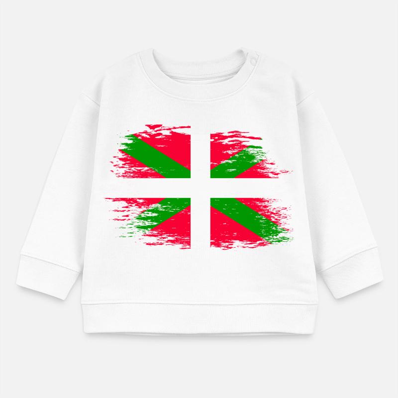 Drapeau basque utilisé Sweat bébé bio Stanley/Stella