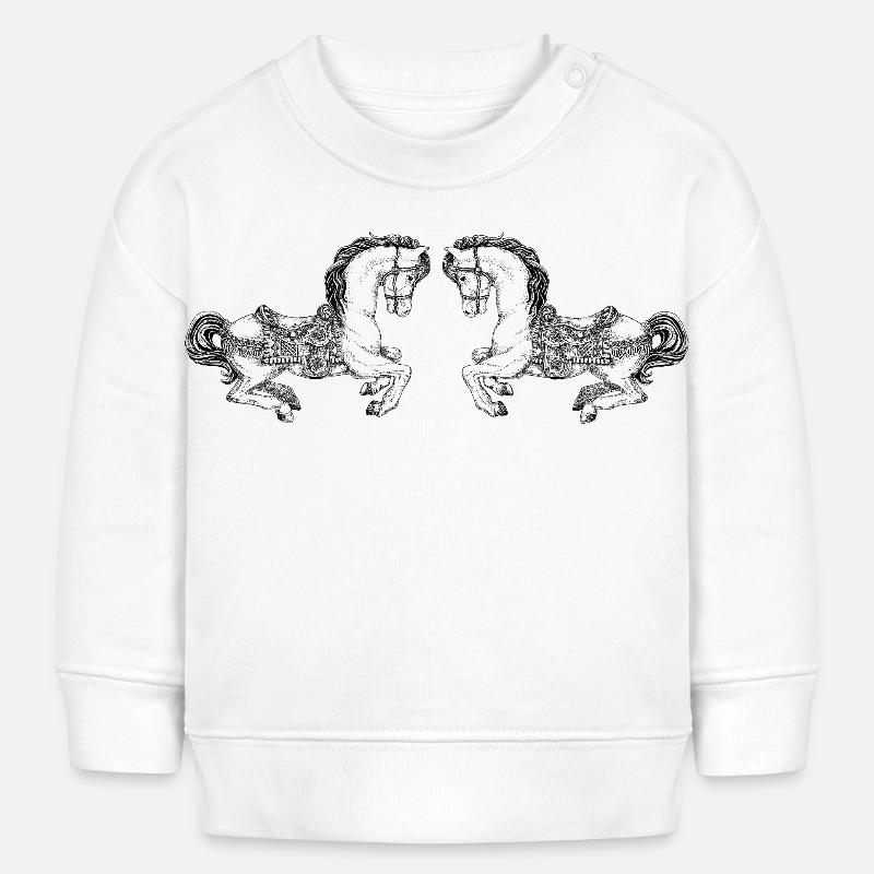CHEVAUX DE CARROUSEL - Sweat bébé bio Stanley/Stella - blanc
