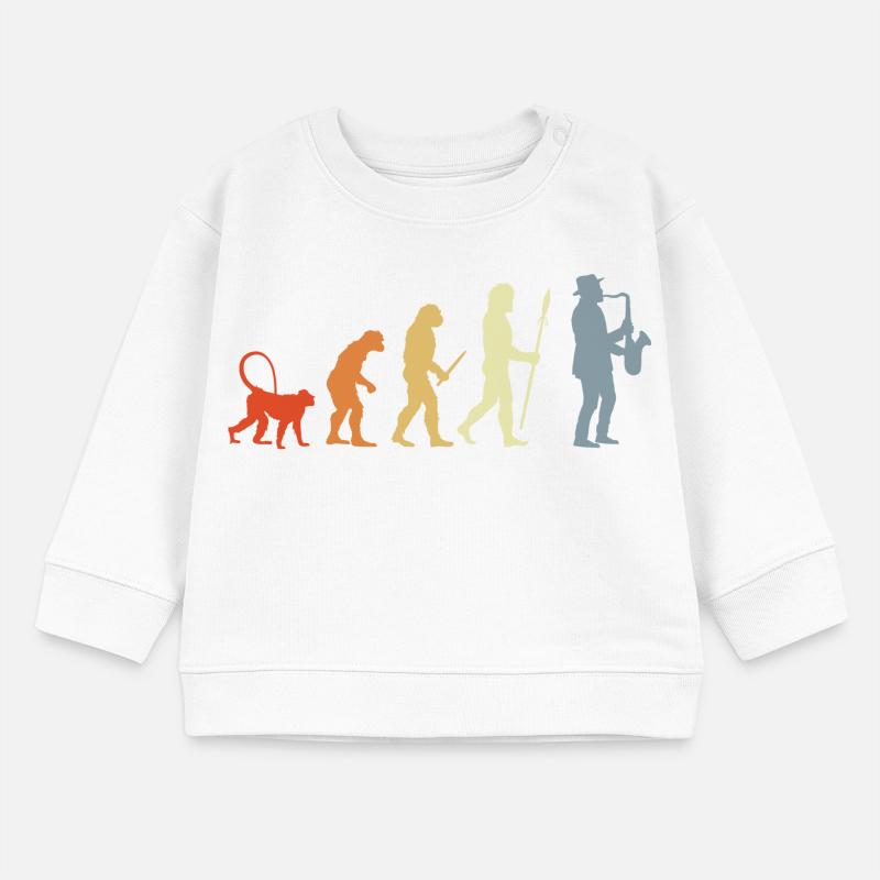 Saxophonist Evolution Baby Organic Sweatshirt Baby Changer von Stanley/Stella