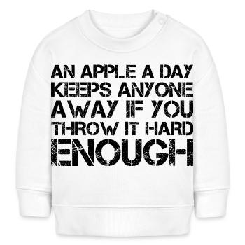 an apple a day keeps anyone away if you throw It - Baby Organic Sweatshirt Baby Changer von Stanley/Stella - Weiß - Vorne