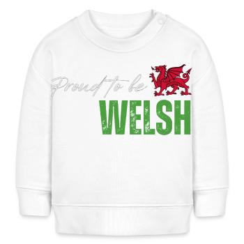 Stolzer Waliser, ich liebe Wales - Baby Organic Sweatshirt Baby Changer von Stanley/Stella - Weiß - Vorne