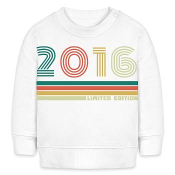 10 Jahre 2016 Vintage Retro Jubiläum - Baby Organic Sweatshirt Baby Changer von Stanley/Stella - Weiß - Vorne