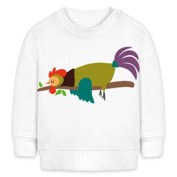 Cadeau design coq endormi - Sweat bébé bio Stanley/Stella - blanc - Devant