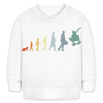 Skateboarder Evolution - Baby Organic Sweatshirt Baby Changer von Stanley/Stella - Weiß - Vorne