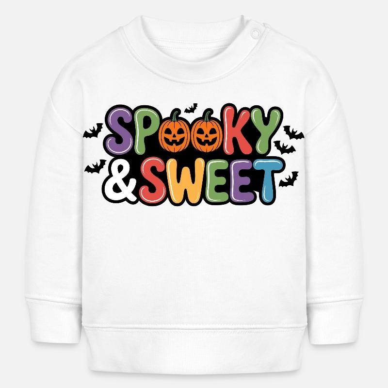 Citrouilles d’Halloween effrayantes et douces - Sweat bébé bio Stanley/Stella - blanc