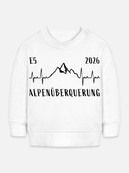 Alpenüberquerung E5 2026 - Baby Organic Sweatshirt Baby Changer von Stanley/Stella - Weiß