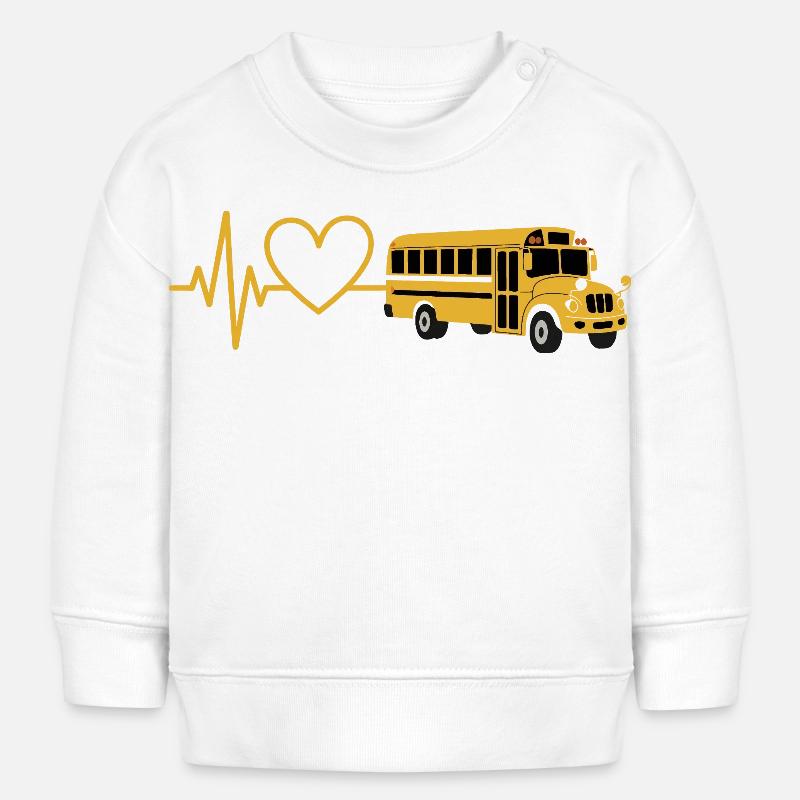 Herzbus : L’amour sur roues - Sweat bébé bio Stanley/Stella - blanc