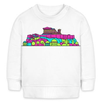 Athener Stadtsilhuete Akropolis Parthenon Kunst - Baby Organic Sweatshirt Baby Changer von Stanley/Stella - Weiß - Vorne