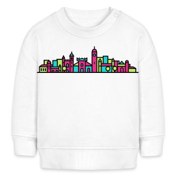 Lissabon City Skyline Belem Turm Moderne Linienzeichnung - Baby Organic Sweatshirt Baby Changer von Stanley/Stella - Weiß - Vorne
