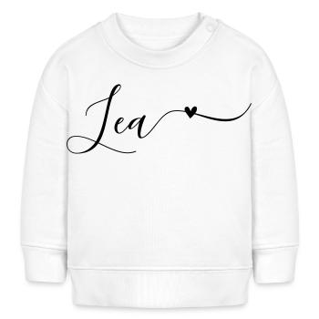 Lea Prénom Décoratif - Sweat bébé bio Stanley/Stella - blanc - Devant