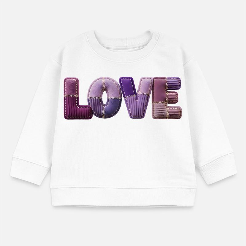 Love Lettering Patchwork 3D Fabric Look Baby Sweatshirt by Stanley/Stella