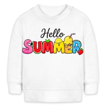 Hello Summer Obstbuchstaben - Baby Organic Sweatshirt Baby Changer von Stanley/Stella - Weiß - Vorne