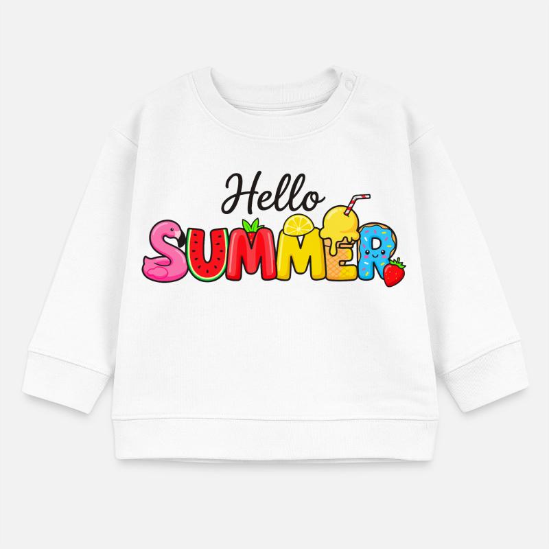 Hello Summer Fruit Letters Baby Sweatshirt by Stanley/Stella
