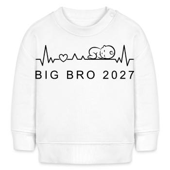 Annonce de grossesse du battement de cœur du bébé Big Bro 2027 - Sweat bébé bio Stanley/Stella - blanc - Devant