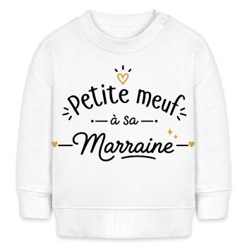 Petite meuf a sa marraine - Sweat bébé bio Stanley/Stella - blanc - Devant