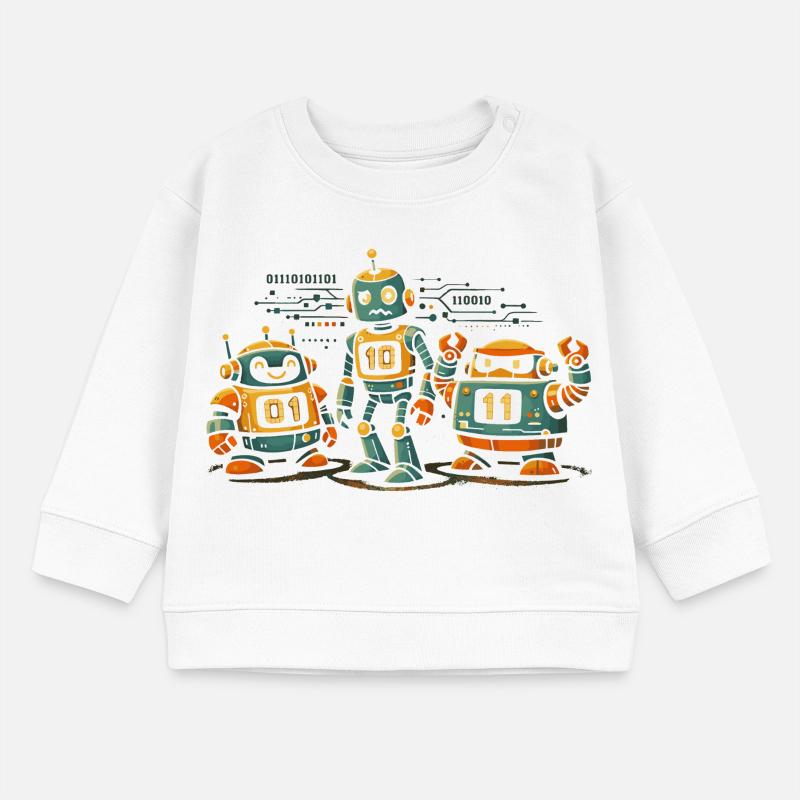 Geek Robots Binärcode Informatik IT Baby Organic Sweatshirt Baby Changer von Stanley/Stella