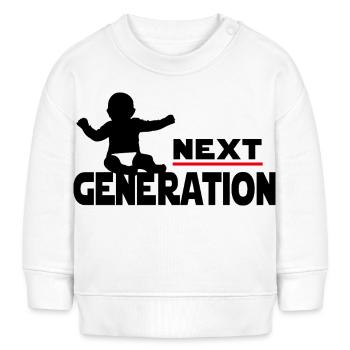 Dictons de la prochaine génération de la prochaine génération des bébés - Sweat bébé bio Stanley/Stella - blanc - Devant
