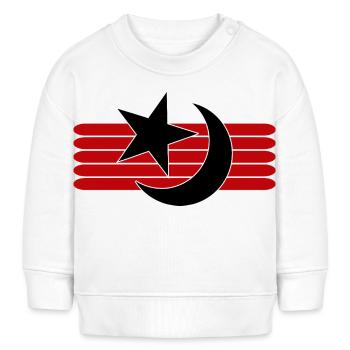 Baby Mond Sterne Schlafen Motive Süßer Strampler - Baby Organic Sweatshirt Baby Changer von Stanley/Stella - Weiß - Vorne