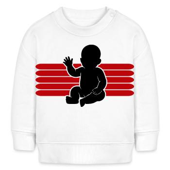 Baby Motiv winken Body Strampler Lustige Sprüche - Baby Organic Sweatshirt Baby Changer von Stanley/Stella - Weiß - Vorne