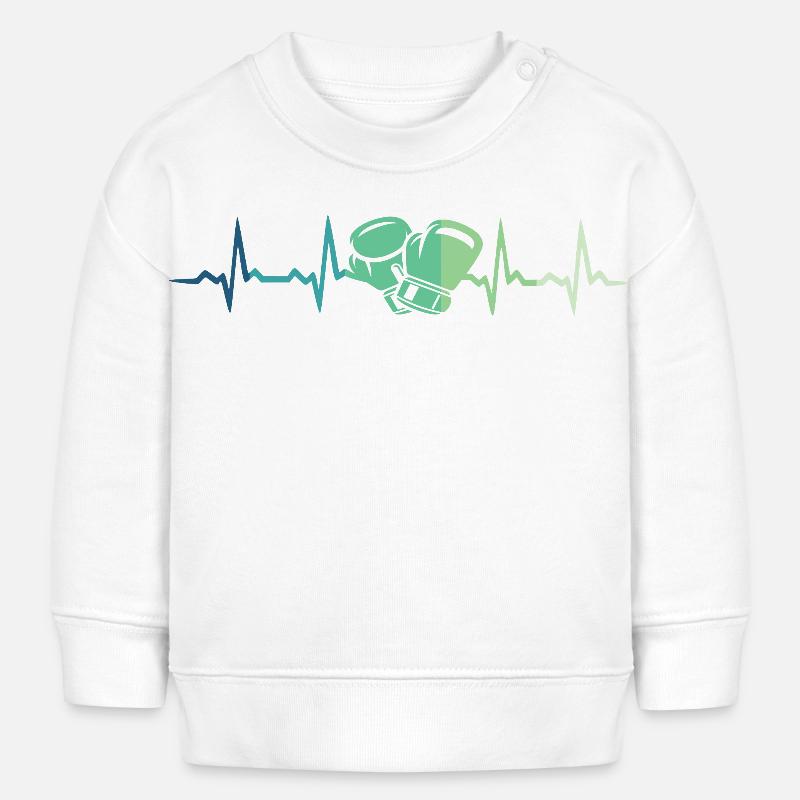 Boxe cadeau boxe battement de coeur arts martiaux - Sweat bébé bio Stanley/Stella - blanc