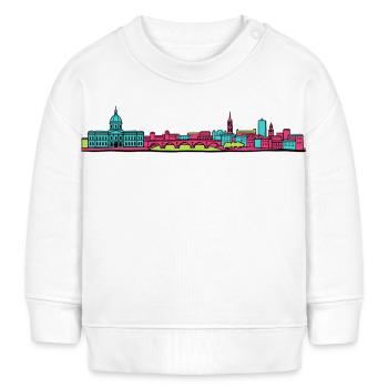 Toulouse City Skyline Basilique Linienzeichnung - Baby Organic Sweatshirt Baby Changer von Stanley/Stella - Weiß - Vorne