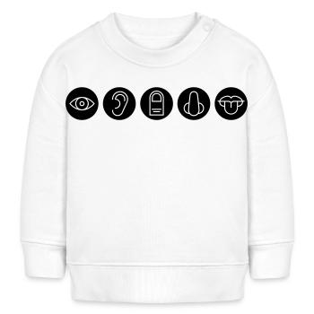 Cinq sens, organes sensoriels - Sweat bébé bio Stanley/Stella - blanc - Devant