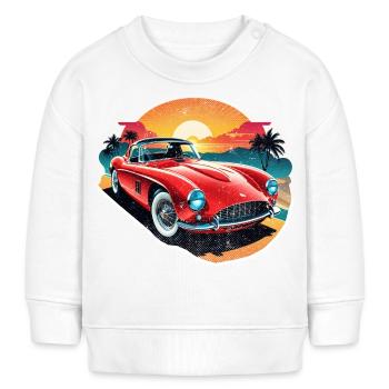 Oldtimer Sonnenuntergang - Baby Organic Sweatshirt Baby Changer von Stanley/Stella - Weiß - Vorne