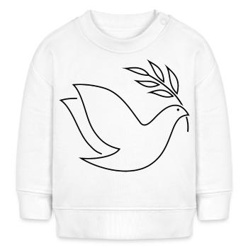 Friedenstaube schwarz - Baby Organic Sweatshirt Baby Changer von Stanley/Stella - Weiß - Vorne