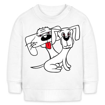 2 Hunde Gucken Lustig Komisch Albern Sitzen Cool - Baby Organic Sweatshirt Baby Changer von Stanley/Stella - Weiß - Vorne