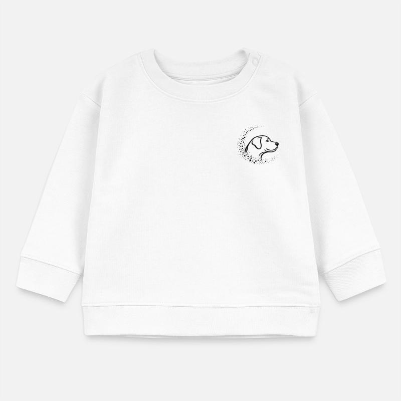 Minimal Dog Muzzle – Abstract Line Art Design Baby Organic Sweatshirt Baby Changer von Stanley/Stella