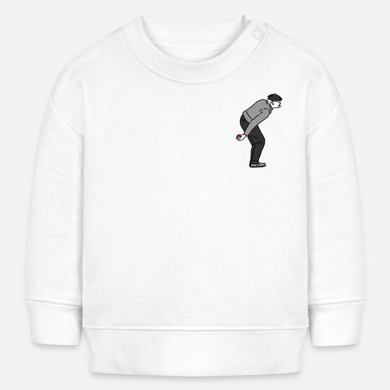 Joueur de pétanque droitier - Sweat bébé bio Stanley/Stella - blanc
