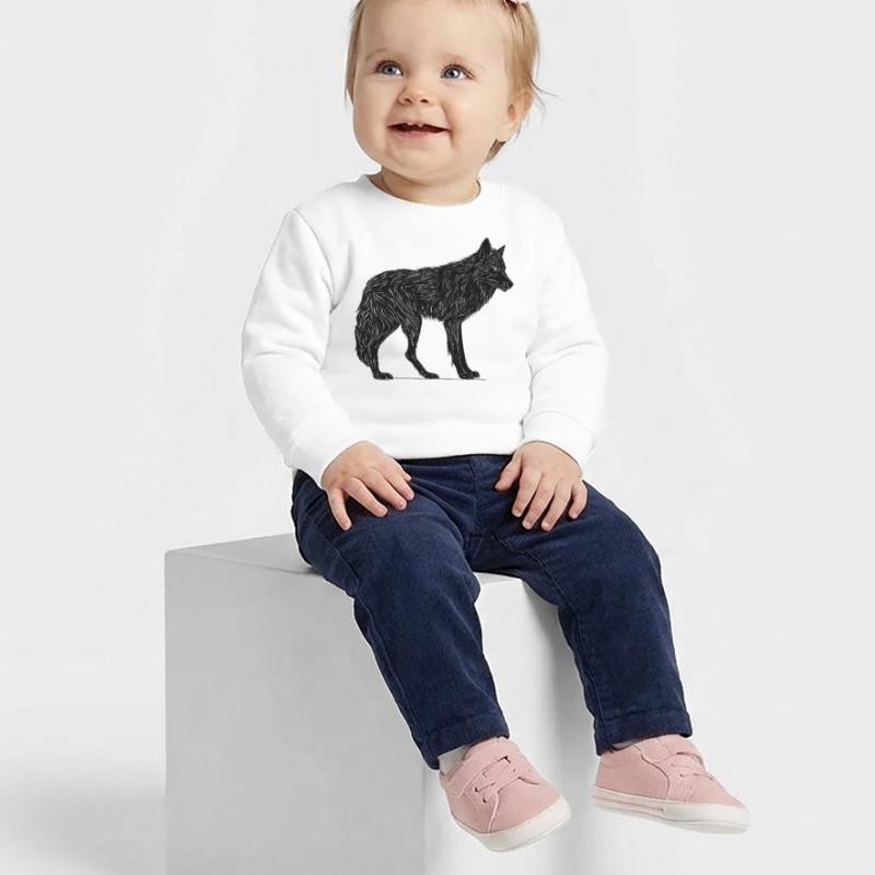 Wilder Wolf - Schwarzer Wolf T-Shirt oder Pullover Baby Organic Sweatshirt Baby Changer von Stanley/Stella