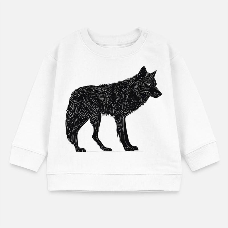Wilder Wolf - Schwarzer Wolf T-Shirt oder Pullover Baby Organic Sweatshirt Baby Changer von Stanley/Stella