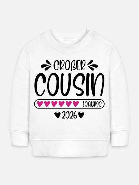 Großer Cousin 2026 - Baby Organic Sweatshirt Baby Changer von Stanley/Stella - Weiß