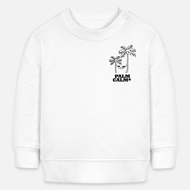 Palm Calm Hamac à baldaquin de palmier - Sweat bébé bio Stanley/Stella - blanc