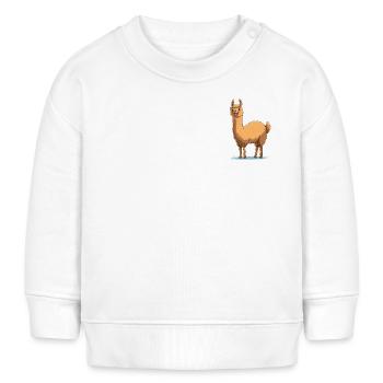 Happy Lama - Baby Organic Sweatshirt Baby Changer von Stanley/Stella - Weiß - Vorne