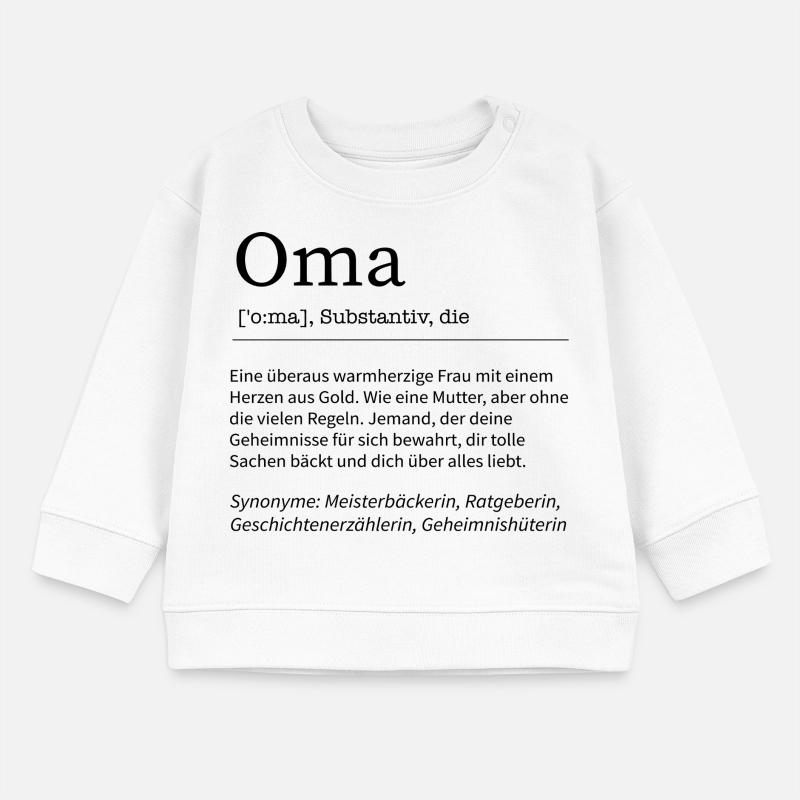 Oma Spruch Definition Großmutter Geschenkidee Baby Organic Sweatshirt Baby Changer von Stanley/Stella