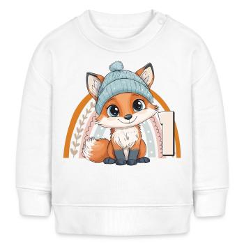 1. Geburtstag Fuchs Regenbogen Süß Niedlich - Baby Organic Sweatshirt Baby Changer von Stanley/Stella - Weiß - Vorne