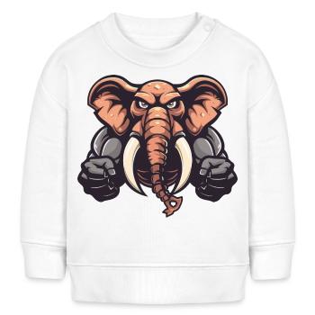 Elefant Tier Comic - Baby Organic Sweatshirt Baby Changer von Stanley/Stella - Weiß - Vorne