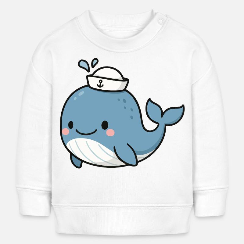 Bébé baleine - Sweat bébé bio Stanley/Stella - blanc