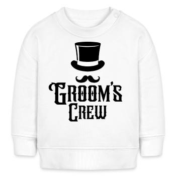 Groom's Crew Top Hat Schnurrbart Herren Junggesellenabschied - Baby Organic Sweatshirt Baby Changer von Stanley/Stella - Weiß - Vorne