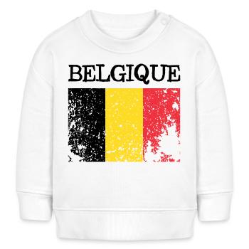 Belgique Belgique Drapeau rétro Flagge Belgique - Sweat bébé bio Stanley/Stella - blanc - Devant