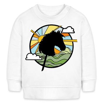 cheval de loisir- cheval de loisir - cheval sur un bâton - Sweat bébé bio Stanley/Stella - blanc - Devant
