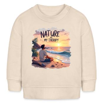 La nature est ma thérapie - Vacances à la mer - Sweat bébé bio Stanley/Stella - écru doux - Devant