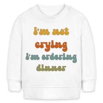 Retro-lustiges Baby-Outfit Ich weine nicht, ich bestelle - Baby Organic Sweatshirt Baby Changer von Stanley/Stella - Weiß - Vorne
