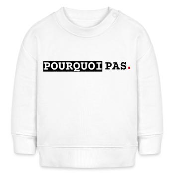 Pourquoi pas, ligne - Sweat bébé bio Stanley/Stella - blanc - Devant