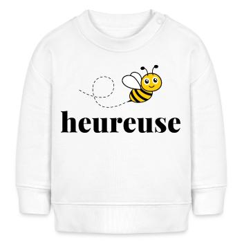 Abeille heureuse - Sweat bébé bio Stanley/Stella - blanc - Devant