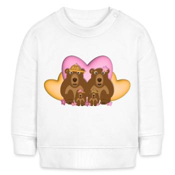 Liebe Bären Familie mit rosa und gelbe Herzen. - Baby Organic Sweatshirt Baby Changer von Stanley/Stella - Weiß - Vorne