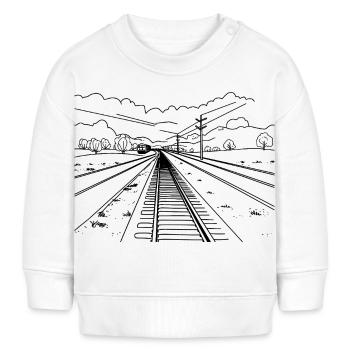 Croquis ferroviaire - Sweat bébé bio Stanley/Stella - blanc - Devant