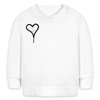 Herzballon mit Gesicht  - Baby Organic Sweatshirt Baby Changer von Stanley/Stella - Weiß - Vorne